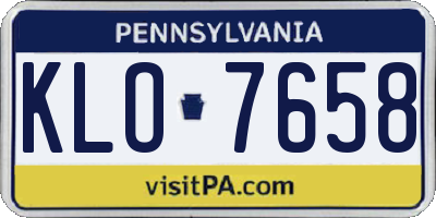 PA license plate KLO7658