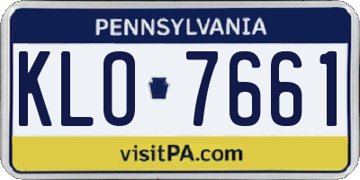 PA license plate KLO7661