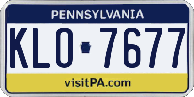 PA license plate KLO7677