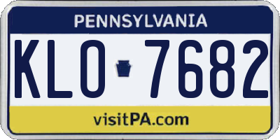 PA license plate KLO7682