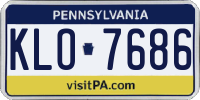 PA license plate KLO7686