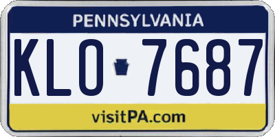 PA license plate KLO7687