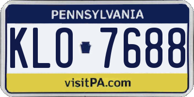 PA license plate KLO7688
