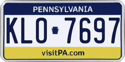 PA license plate KLO7697
