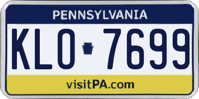 PA license plate KLO7699