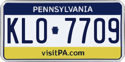 PA license plate KLO7709