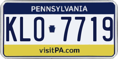 PA license plate KLO7719