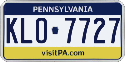 PA license plate KLO7727