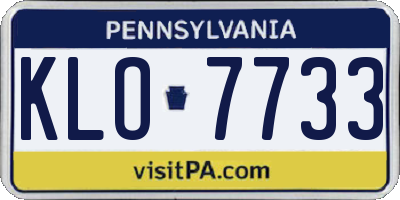 PA license plate KLO7733