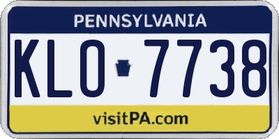 PA license plate KLO7738