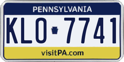 PA license plate KLO7741