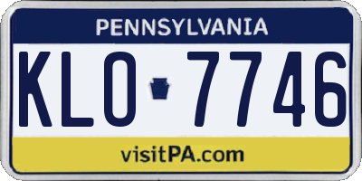 PA license plate KLO7746
