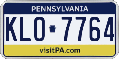 PA license plate KLO7764