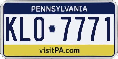PA license plate KLO7771