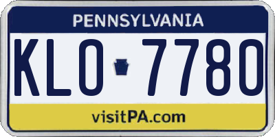 PA license plate KLO7780