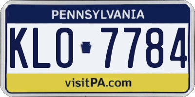 PA license plate KLO7784