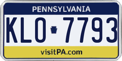 PA license plate KLO7793