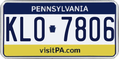 PA license plate KLO7806
