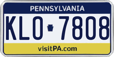 PA license plate KLO7808