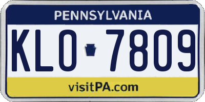 PA license plate KLO7809