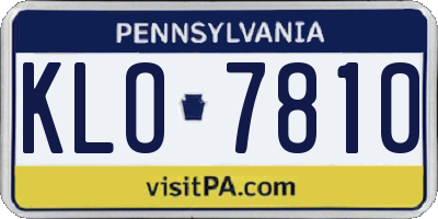 PA license plate KLO7810