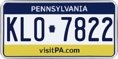PA license plate KLO7822