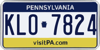 PA license plate KLO7824