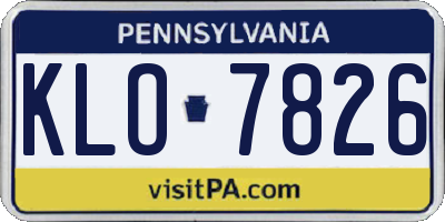 PA license plate KLO7826