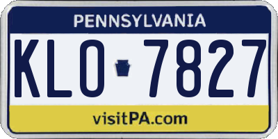 PA license plate KLO7827