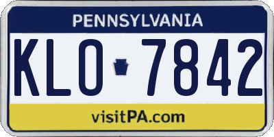 PA license plate KLO7842