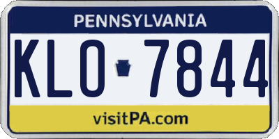 PA license plate KLO7844