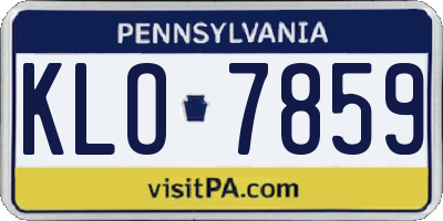 PA license plate KLO7859