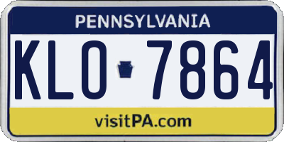 PA license plate KLO7864