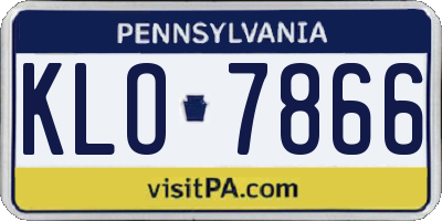 PA license plate KLO7866