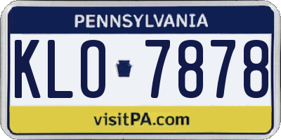 PA license plate KLO7878