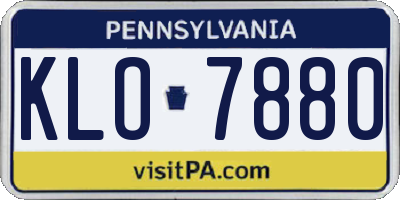 PA license plate KLO7880