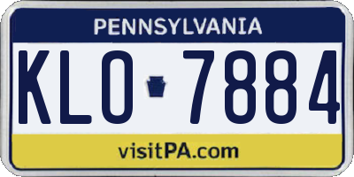 PA license plate KLO7884