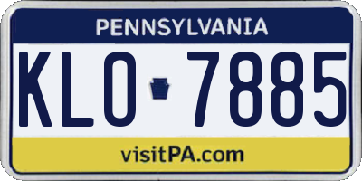 PA license plate KLO7885