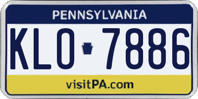 PA license plate KLO7886