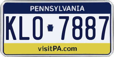 PA license plate KLO7887