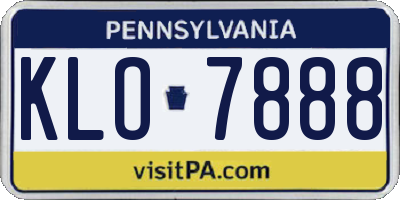 PA license plate KLO7888