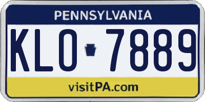 PA license plate KLO7889