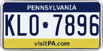 PA license plate KLO7896