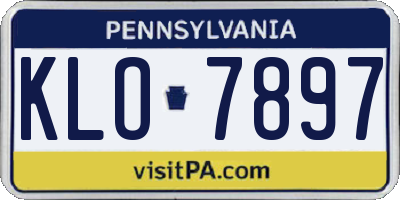 PA license plate KLO7897