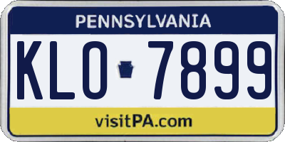 PA license plate KLO7899