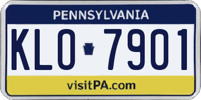 PA license plate KLO7901