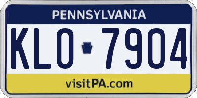 PA license plate KLO7904