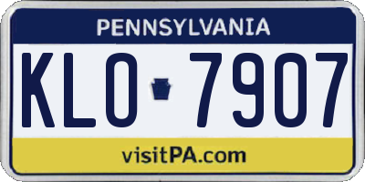 PA license plate KLO7907