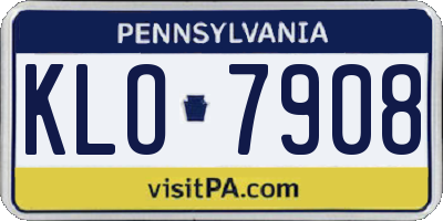 PA license plate KLO7908