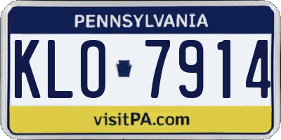 PA license plate KLO7914